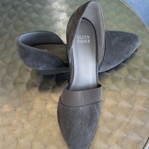 Eileen Fisher Charcoal Suede Flats